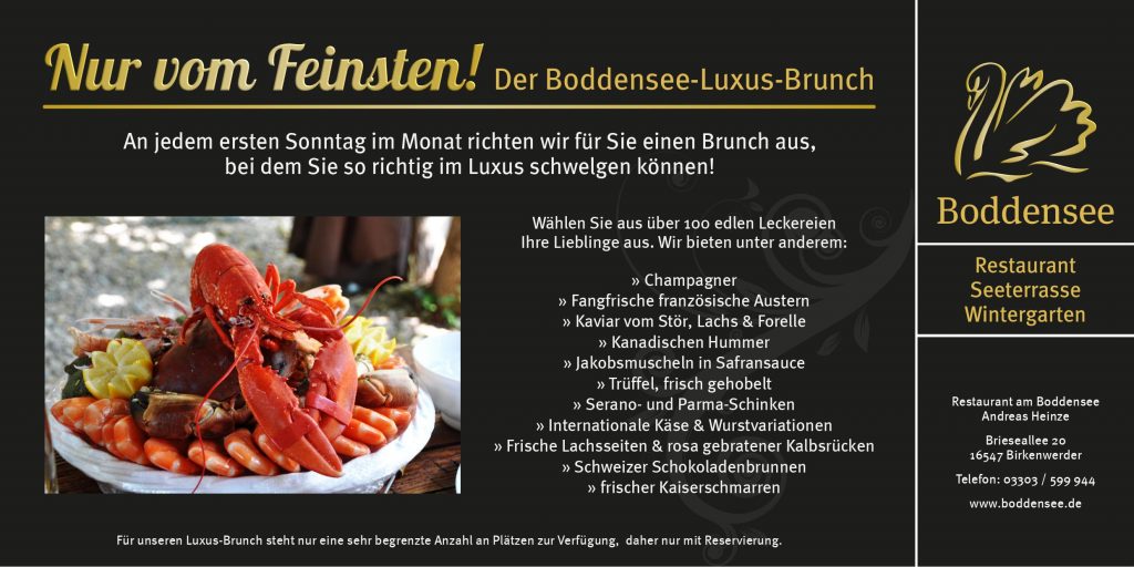 Luxus Brunch - Restaurant Boddensee