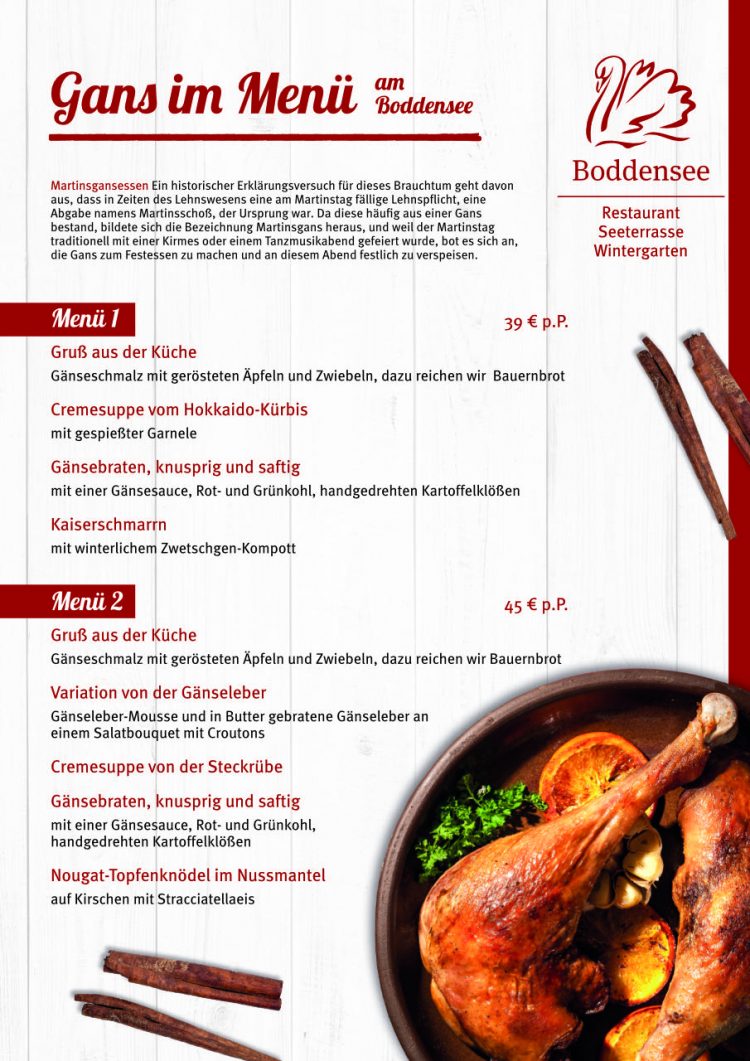 Speisen und Getränke - Restaurant Boddensee